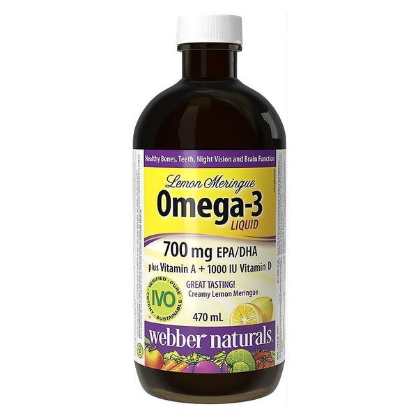 Webber Naturals, Омега-3 1233 mg (700 mg EPA/DHA) + Витамин D3 и А x 470 ml