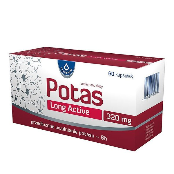 Potas Long Active/ Калий (хлорид) 320 mg x 60 капсули, с удълежено ...